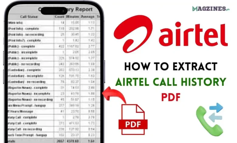 airtel call history pdf